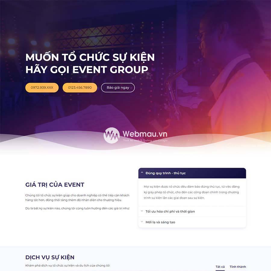 Thiết kế web công ty sự kiện 4 Giao Diện Website Công Ty Tổ Chức Sự Kiện 07