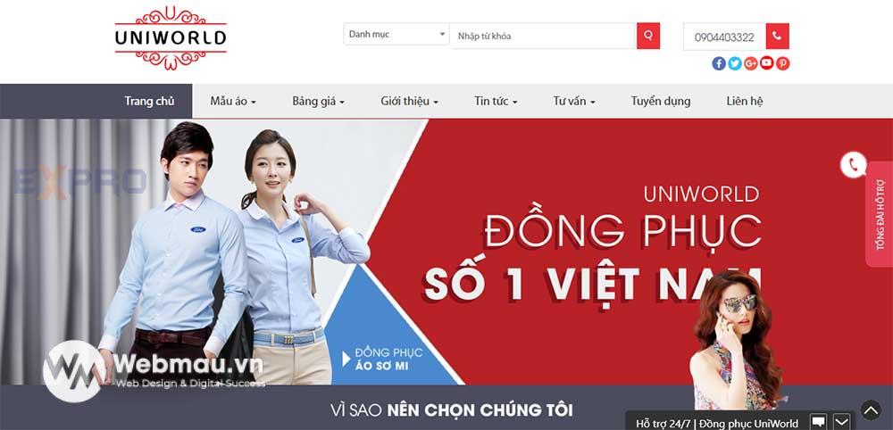 Thiết Kế Website Ngành May Mặc Đồng Phục